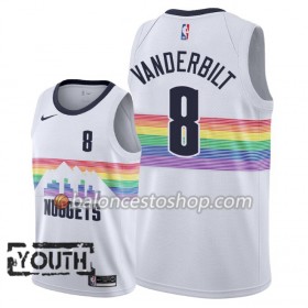 Camiseta Niños NBA Denver Nuggets Jarred Vanderbilt 8 2018-19 Nike City Edition Blanco Swingman
